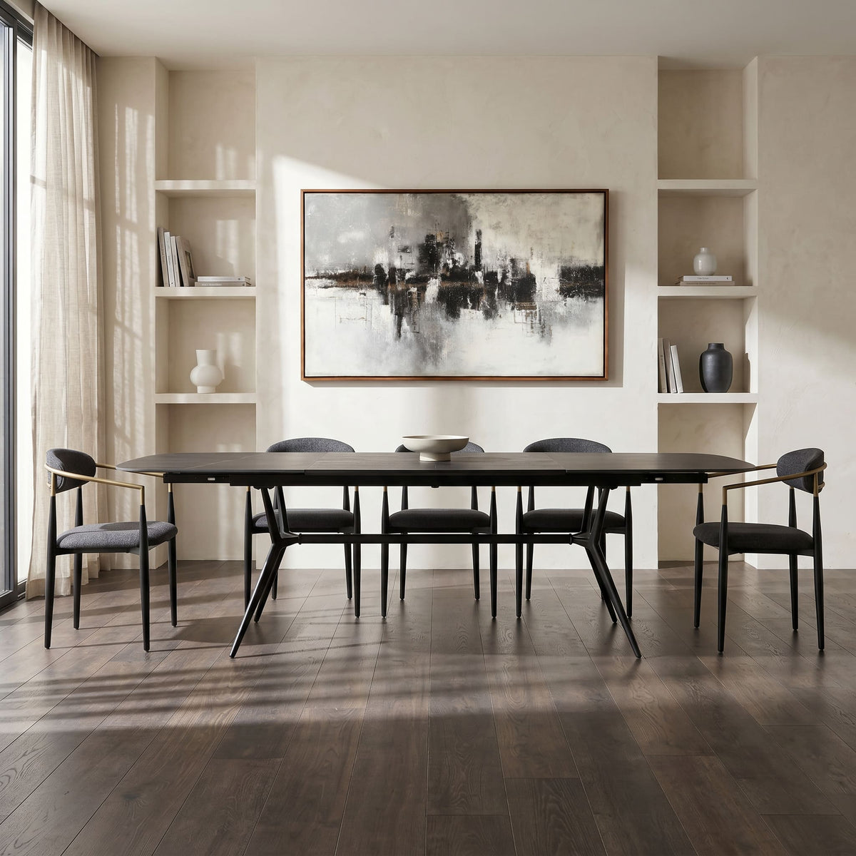 Suzie - Modern Ceramic + Black Ash Extendable Dining Table by VIG Furniture - View 11