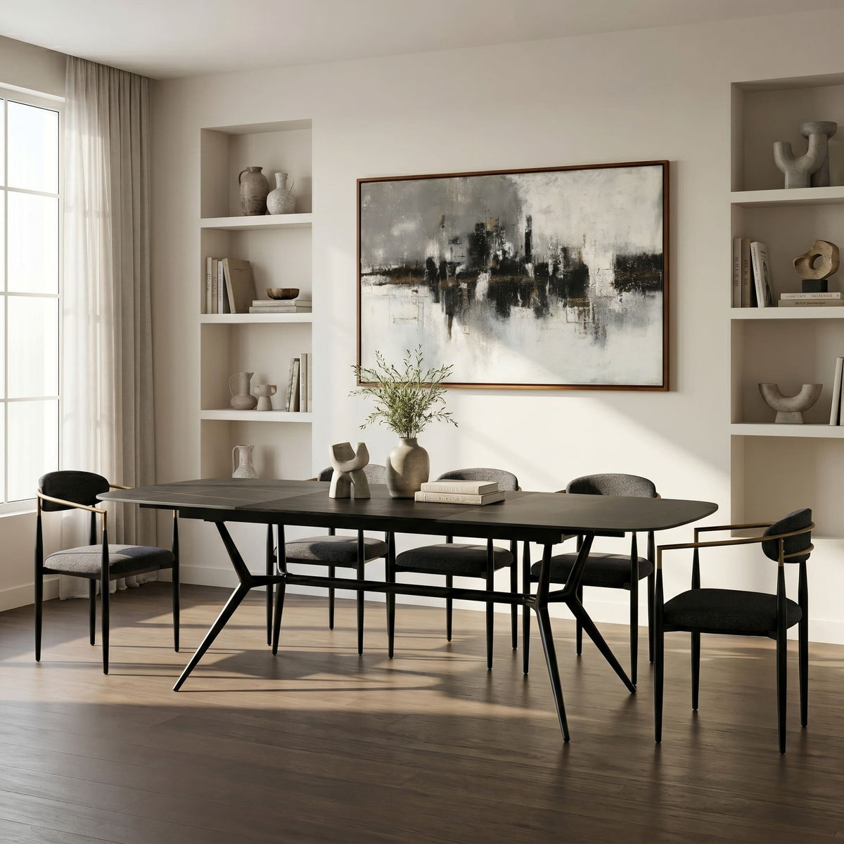 Suzie - Modern Ceramic + Black Ash Extendable Dining Table by VIG Furniture - View 10