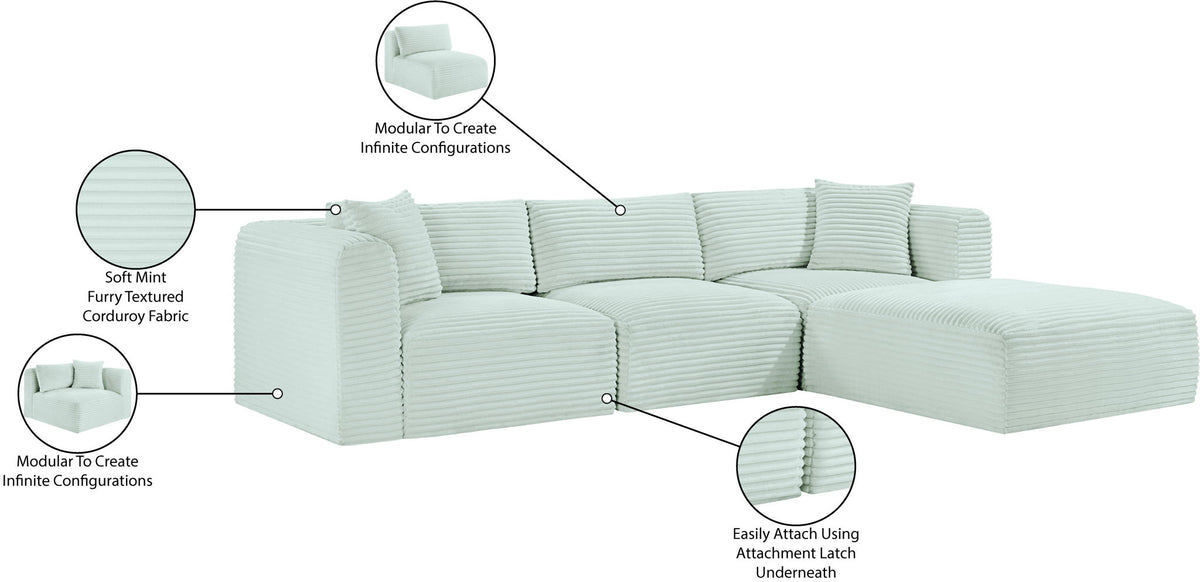 Shaggy - 4 Piece Modular Sectional