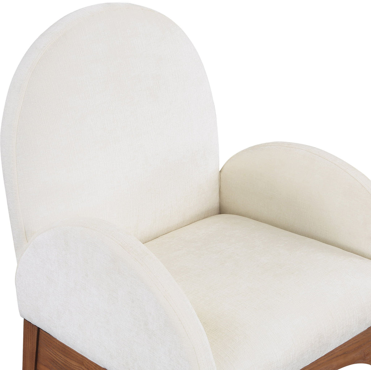 Waldorf - Chenille Dining Arm Chair With Brown Legs