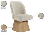 Marlowe - Linen Textured Fabric Upholstered Swivel Dining Side Chair - Stained Natural