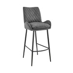Panama - Fabric 30" Bar Height Bar Stool (Set of 2) - Charcoal / Black
