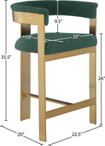 Romeo - Boucle Counter Stool With Gold Base (Set of 2)