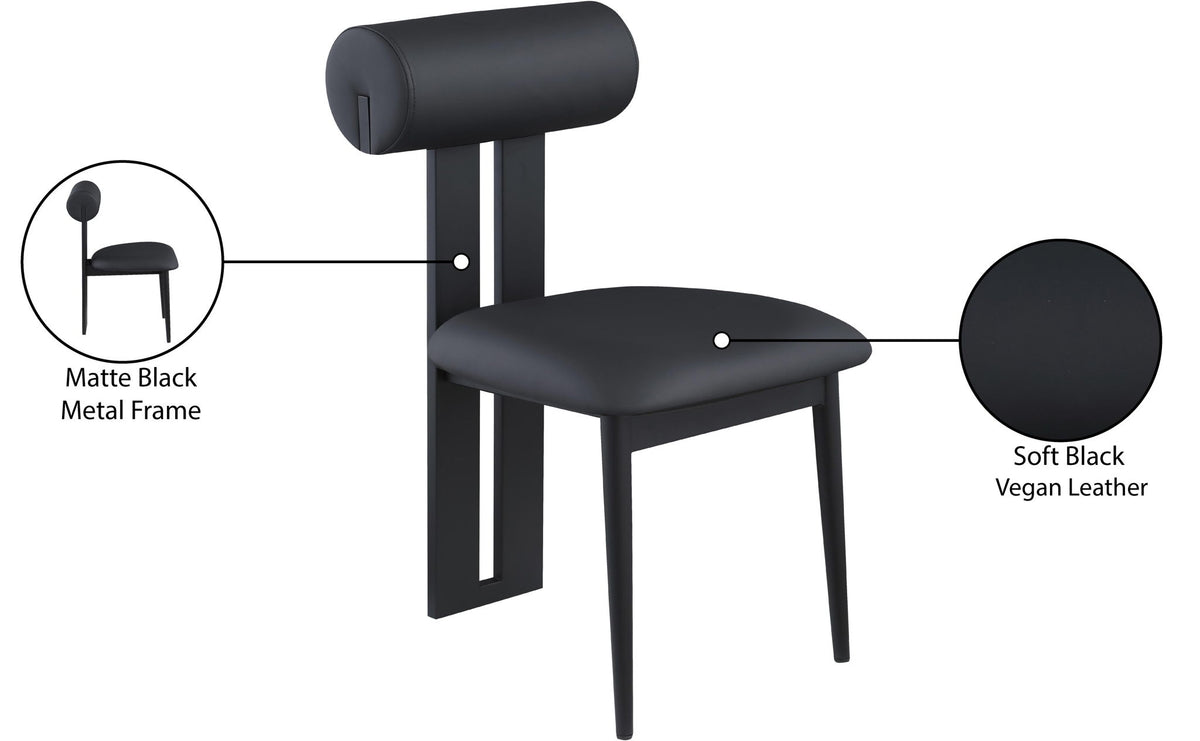 Dario - Faux Leather Dining Chair With Black Frame (Set of 2)