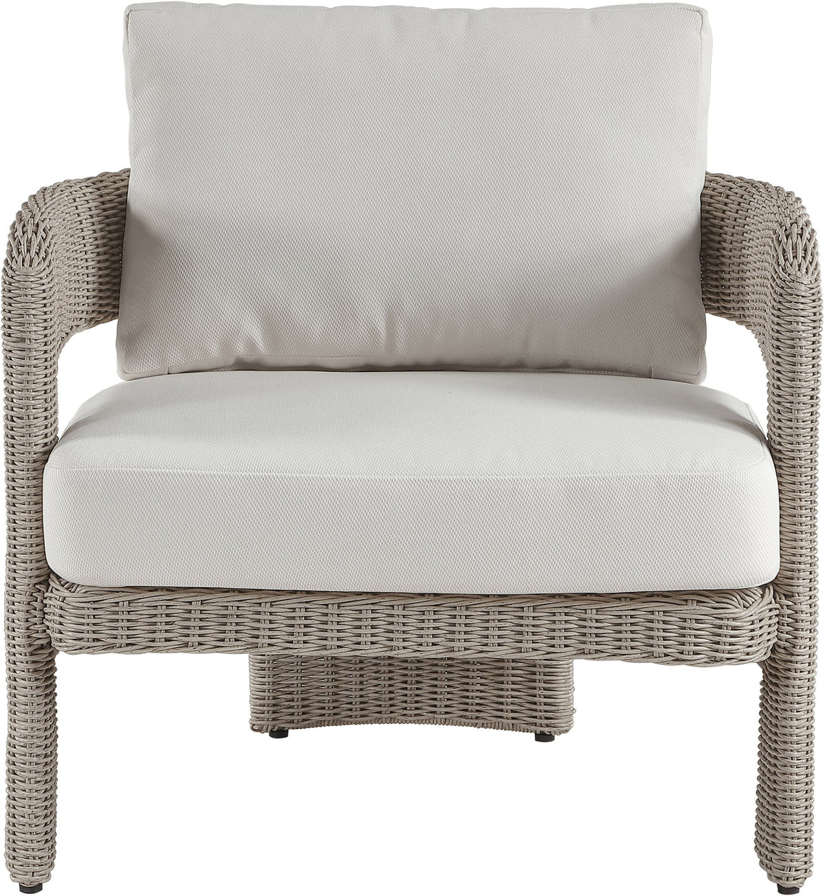 Sandbay - Olefin Water Resistant Fabric And Wicker Outdoor Patio Accent Chair