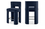 Zuno - Velvet Performance Fabric Upholstered Counter Stool (Set of 2)