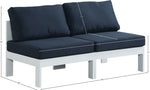 Nizuc - Outdoor Patio 2 Seat Armless Modular Sofa With White Frame