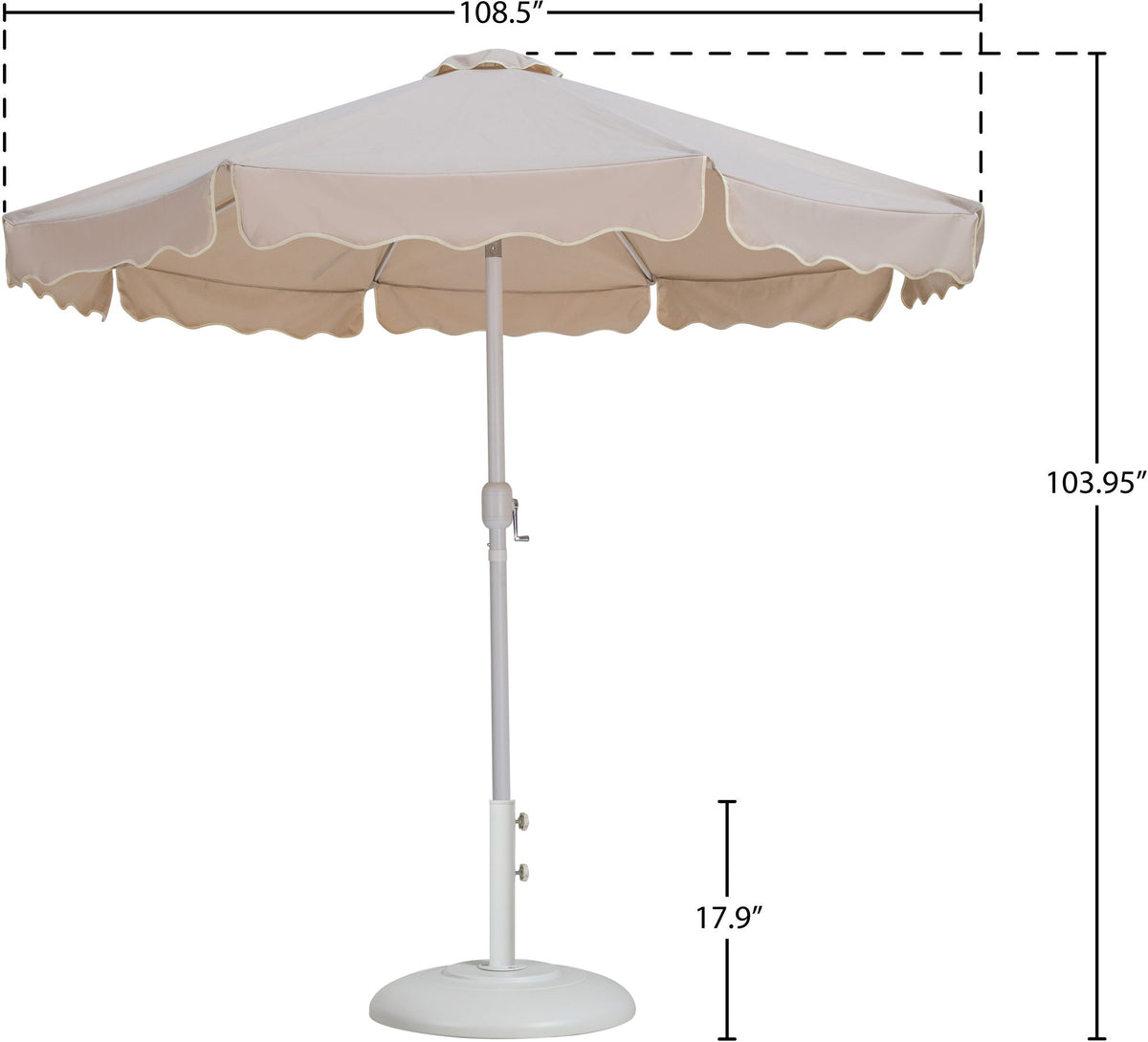Amalfi - Patio Umbrella - White Base / White Pole