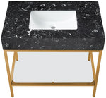 Marmo - Engineered Marble Bathroom Vanity With Gold Base