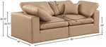 Comfy - Faux Leather Modular Sofa 2 Pieces - Tan