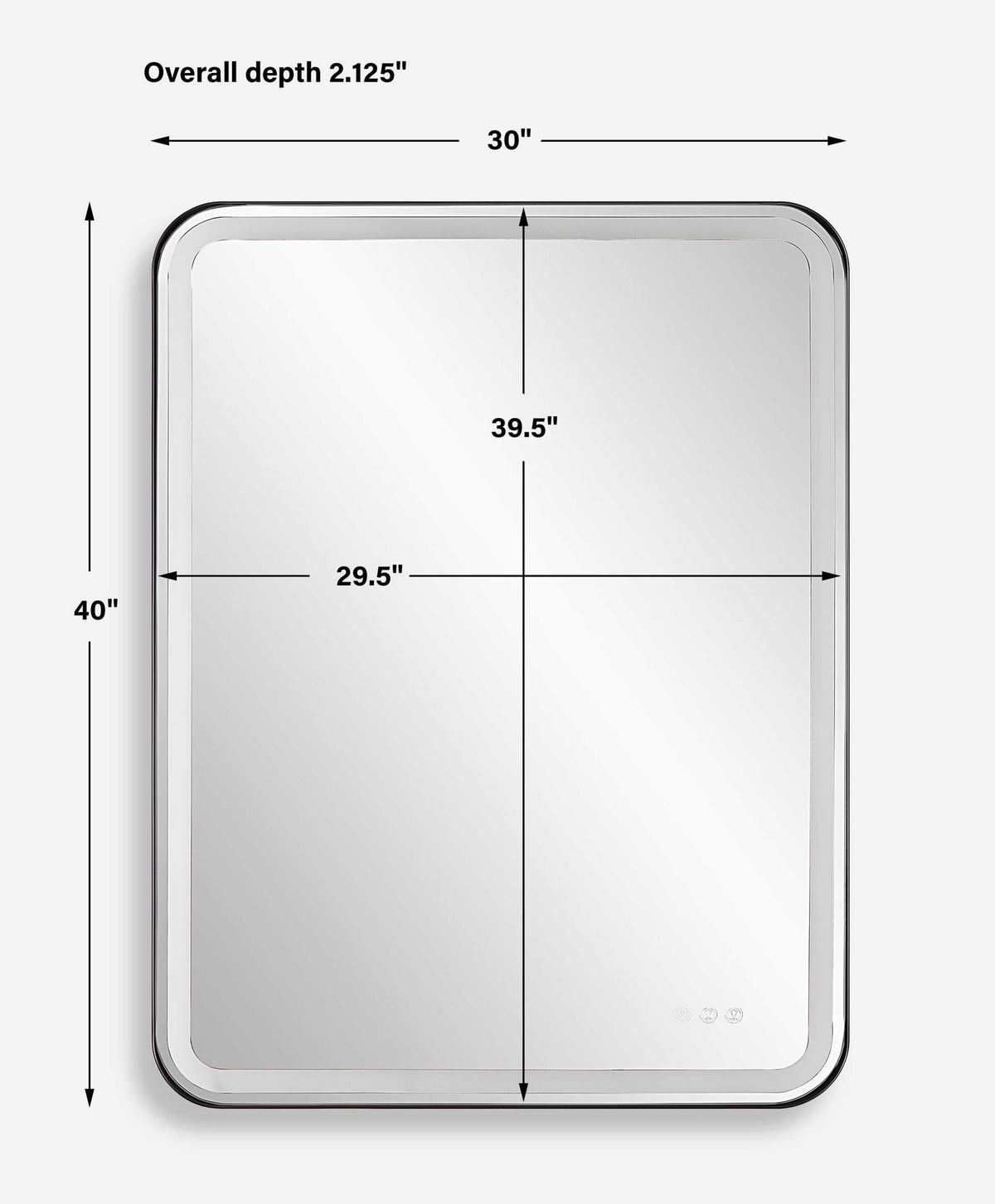 Crofton - Lighted Large Mirror - Black