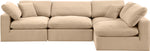 Comfy - 4 Piece Velvet Modular Armless Sectional