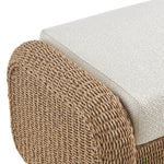 Pavilion - Rattan Outdoor Ottoman With Cushions - Boucle White / Natural