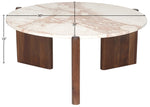 Varenna - Marble Top And Acacia Wood Base Coffee Table - Cream