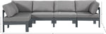 Nizuc - Outdoor Patio 5 Piece Modular Sectional With Gray Frame