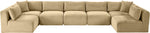 Shaggy - 7 Piece Modular U-Shaped Armless Sectional