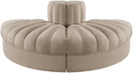 Rummi - Velvet Performance Fabric Upholstered 2 Piece  Rounded Modular Loveseat