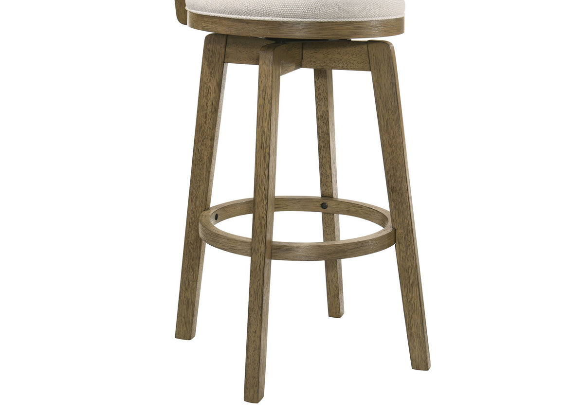 Isla - 26" Putty Brown Counter Height Rubberwood Swivel Barstool