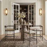Axis - Linen Textured Beige Fabric Upholstered Counter Stool (Set of 2)