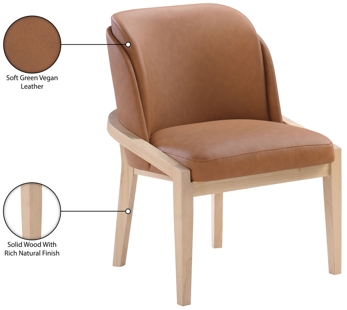 Navo - Faux Leather Upholstered Dining Chair - Natural Base