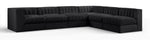 Rummi - Velvet Performance Fabric Upholstered 6 Piece Modular Sectional