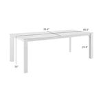 Breeze - Powder Coated Metal Rectangle Outdoor Dining Table With Sintered Stone Table Top - Cream