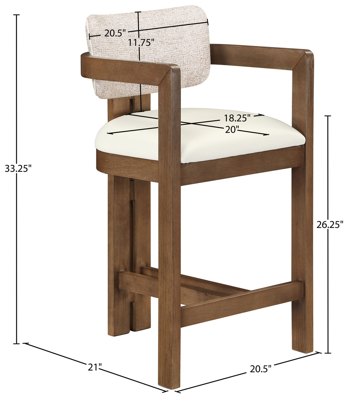 Ravina - Upholstered Counter Stool With Stained Brown Base