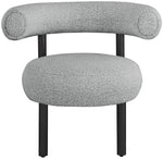 Bordeaux - Boucle Fabric Accent Chair With Black Legs