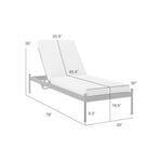Leni - Outdoor Lounge Chaise With Cushions And Powder Coated Aluminum Frame - Moonveil / Warm Gray