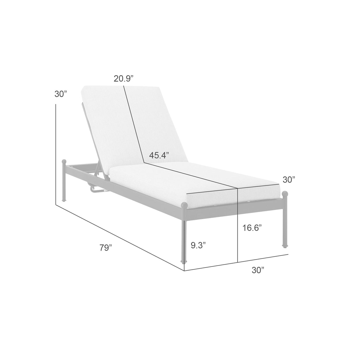 Leni - Outdoor Lounge Chaise With Cushions And Powder Coated Aluminum Frame - Moonveil / Warm Gray