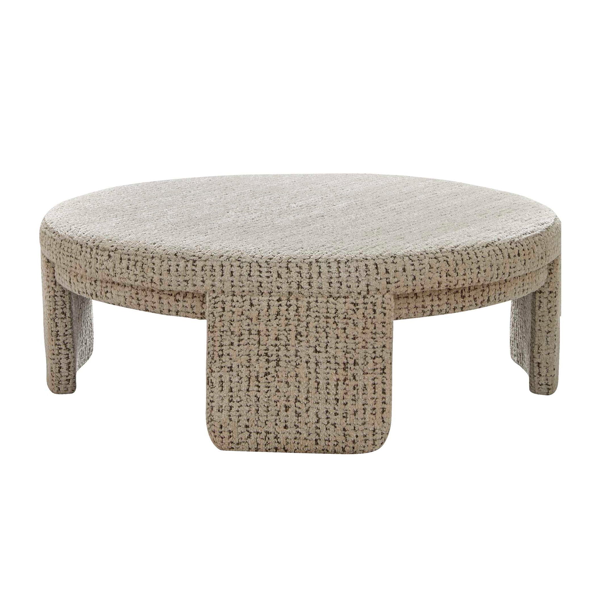 Give It A Rest - Round Ottoman - Hopscotch Creamy Espresso