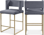 Caleb - Counter Stool with Gold Legs (Set of 2)
