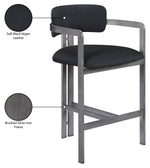 Aurum - Vegan Leather Upholstered Counter Stool With Gray Base