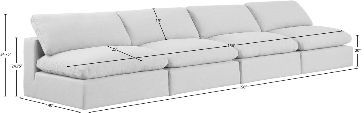 Comfy - Linen Modular Armless Sofa 4 Seats