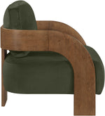 Cedra - Velvet Performance Fabric Upholstered Accent Chair - Brown Frame