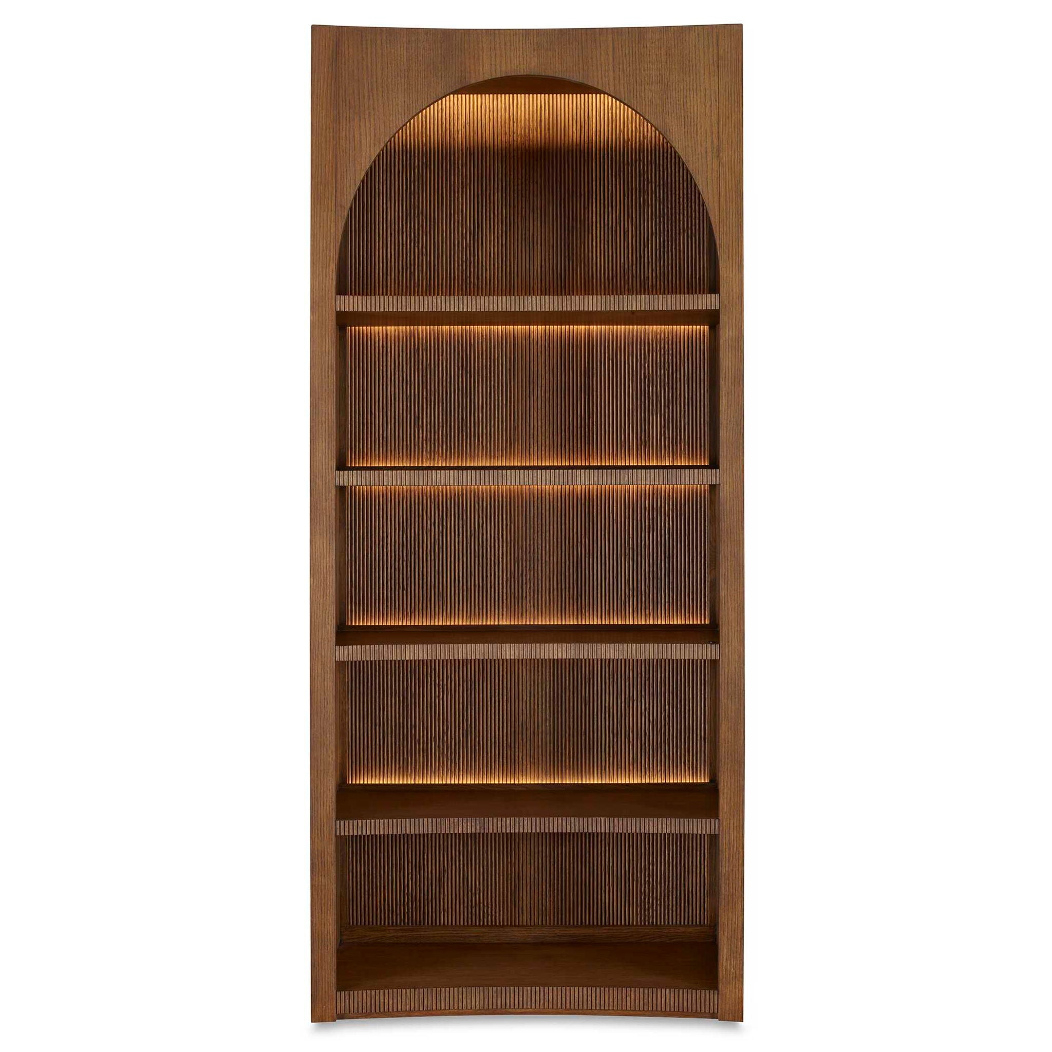 High Light - Lighted Bookcase - Woodtone