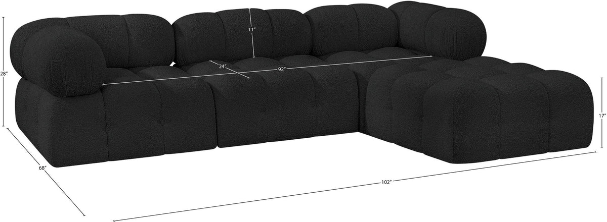 Ames - 4 Piece Fabric Modular Sectional