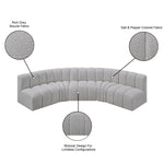 Arc - Boucle Fabric 5 Piece U-Shaped Modular Sofa