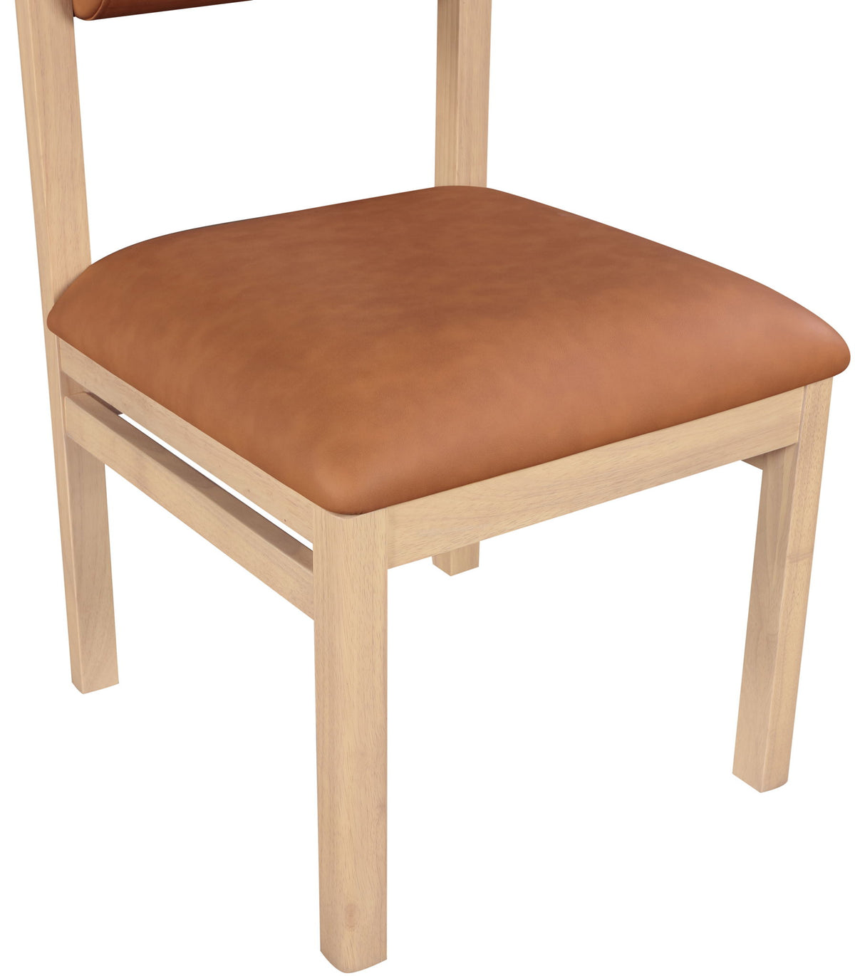 Roundhill - Faux Leather Dining Chair (Set of 2) - Natural Frame