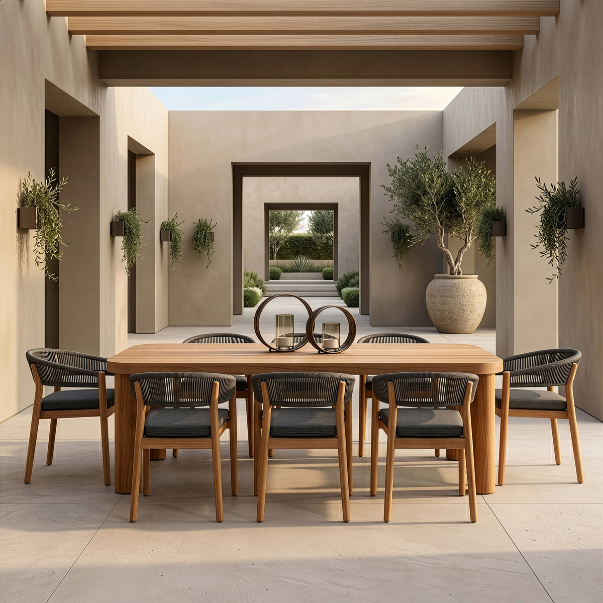 Kamari - Outdoor Natural Teak Dining Table by VIG Furniture - View 8