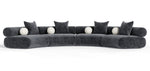 Simpson - Contemporary Dark Grey Fabric Curved Modular Sectional Sofa with Throw Pillows-4-Piece Sectional by VIG Furniture - View 1