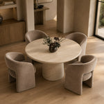 Sinai - Modern Faux Travertine Concrete Round Dining Table by VIG Furniture - View 9