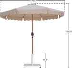 Amalfi - Aluminum Patio Umbrella - White Base / Light Brown Pole