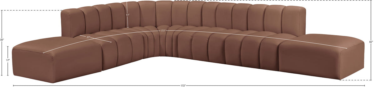Arc - Faux Leather 7 Piece Corner Modular Sofa