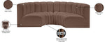 Arc - Faux Leather 4 Piece U-Shaped Modular Sofa