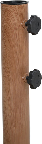 Fiji - Aluminum Patio Umbrella With Round Teak And White Base