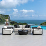 Remsen - Outdoor Lounge Chair - Black / Oyster