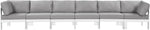 Nizuc - Outdoor Patio 6 Seat Modular Sofa With White Frame
