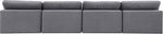 Comfy - Velvet Modular Armless Sofa 4 Seats