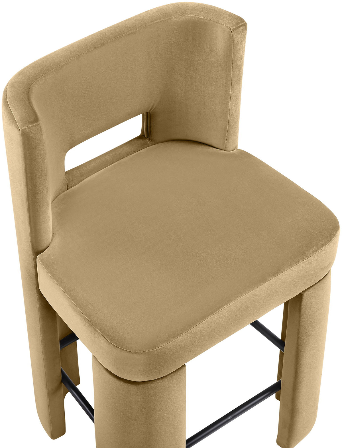Zuno - Velvet Performance Fabric Upholstered Counter Stool (Set of 2)